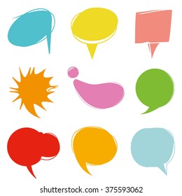 colorful speech bubbles, vector cute communication bubbles, bubble collection