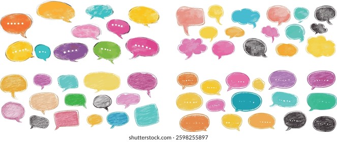 Colorful Speech Bubbles Vector Illustration on White Background