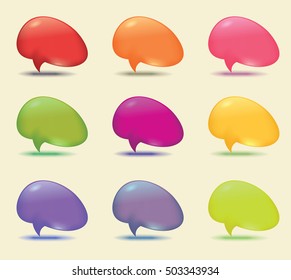 colorful speech bubbles vector illustration set