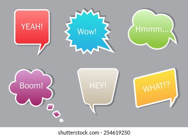 Colorful speech bubbles.Speech bubbles with messages.Abstract vector illustration.