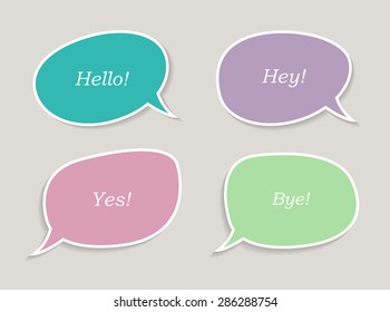 Colorful speech bubbles.Speech bubbles with messages.Abstract vector illustration.