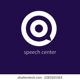 Colorido logo del centro de discursos. Plantilla de logotipo de área de soporte creativo. vector.