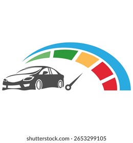 Indicador de indicador colorido do indicador de velocidade mostrando nível de desempenho médio