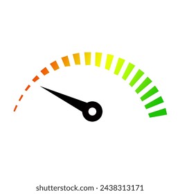 Colorful speedometer icon vector isolated on white background.