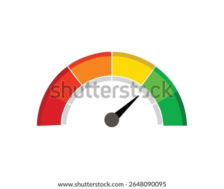 Colorful Speedometer Icon – Visual Indicator of Measurement and Performance