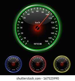 Colorful Speedometer Vector Illustration