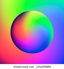 Colorful sphere in bright background. Abstract Gradient Ball. Vector illustration