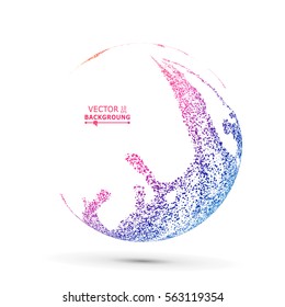 Colorful Sphere Composition Vector. Bright Dotted Abstract Graphics. Isolated On White Background