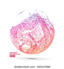 Colorful Sphere Composition Vector. Bright Dotted Abstract Graphics. Isolated On White Background
