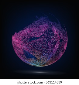 Colorful Sphere Composition Vector. Dotted Abstract Graphics