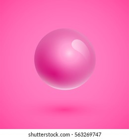 Colorful sphere is floating, realistic vector illustration