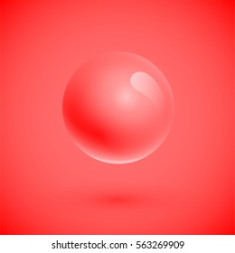 Colorful sphere is floating, realistic vector illustration