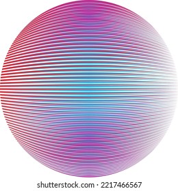 Colorful sphere . Lines constructed transparent sphere .Vector  .Technology sphere Logo . 3d design element . Abstract holographic circle .