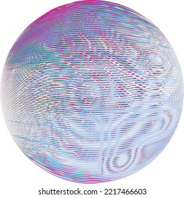 Esfera colorida. Líneas de esfera transparente construida .Vector .Logo de esfera tecnológica . 3 quinquies elemento de diseño. Resumen del círculo holográfico.