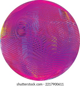 Colorful sphere . Lines constructed transparent sphere .Vector  .Technology sphere Logo . 3d design element . Abstract holographic circle .