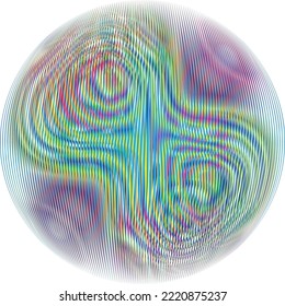 Colorful sphere . Lines constructed transparent sphere .Vector  .Technology sphere Logo . 3d design element . Abstract holographic circle .