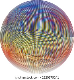Colorful sphere . Lines constructed transparent sphere .Vector  .Technology sphere Logo . 3d design element . Abstract holographic circle .