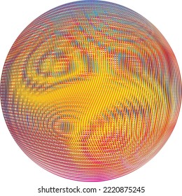 Colorful sphere . Lines constructed transparent sphere .Vector  .Technology sphere Logo . 3d design element . Abstract holographic circle .