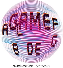 Colorful sphere . Lines constructed transparent sphere .Vector  .Technology sphere Logo . 3d design element . Abstract holographic circle .