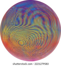 Colorful sphere . Lines constructed transparent sphere .Vector  .Technology sphere Logo . 3d design element . Abstract holographic circle .