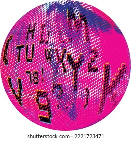 Colorful sphere . Lines constructed transparent sphere .Vector  .Technology sphere Logo . 3d design element . Abstract holographic circle .