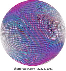 Colorful sphere . Lines constructed transparent sphere .Vector  .Technology sphere Logo . 3d design element . Abstract holographic circle .