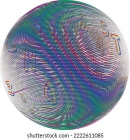 Colorful sphere . Lines constructed transparent sphere .Vector  .Technology sphere Logo . 3d design element . Abstract holographic circle .