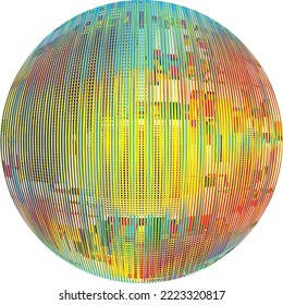 Colorful sphere . Lines constructed transparent sphere .Vector  .Technology sphere Logo . 3d design element . Abstract holographic circle .