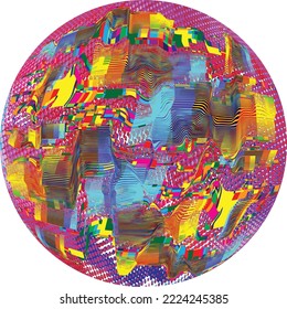 Colorful sphere . Lines constructed transparent sphere .Vector  .Technology sphere Logo . 3d design element . Abstract holographic circle .