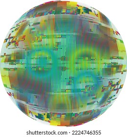 Colorful sphere . Lines constructed transparent sphere .Vector  .Technology sphere Logo . 3d design element . Abstract holographic circle .