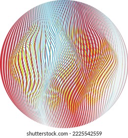 Colorful sphere . Lines constructed transparent sphere .Vector  .Technology sphere Logo . 3d design element . Abstract holographic circle .