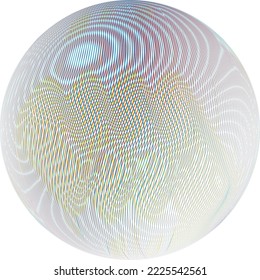 Colorful sphere . Lines constructed transparent sphere .Vector  .Technology sphere Logo . 3d design element . Abstract holographic circle .
