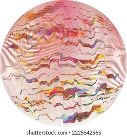 Colorful sphere . Lines constructed transparent sphere .Vector  .Technology sphere Logo . 3d design element . Abstract holographic circle .