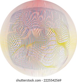 Colorful sphere . Lines constructed transparent sphere .Vector  .Technology sphere Logo . 3d design element . Abstract holographic circle .
