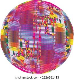 Colorful sphere . Lines constructed transparent sphere .Vector  .Technology sphere Logo . 3d design element . Abstract holographic circle .