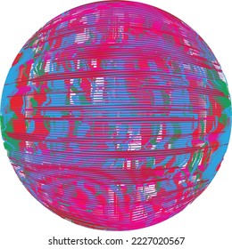 Colorful sphere . Lines constructed transparent sphere .Vector  .Technology sphere Logo . 3d design element . Abstract holographic circle .