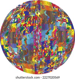 Colorful sphere . Lines constructed transparent sphere .Vector  .Technology sphere Logo . 3d design element . Abstract holographic circle .