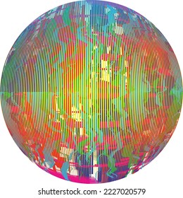 Colorful sphere . Lines constructed transparent sphere .Vector  .Technology sphere Logo . 3d design element . Abstract holographic circle .