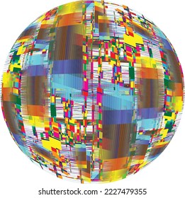 Colorful sphere . Lines constructed transparent sphere .Vector  .Technology sphere Logo . 3d design element . Abstract holographic circle .