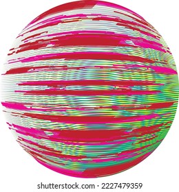 Colorful sphere . Lines constructed transparent sphere .Vector  .Technology sphere Logo . 3d design element . Abstract holographic circle .