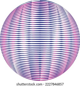 Colorful sphere . Lines constructed transparent sphere .Vector  .Technology sphere Logo . 3d design element . Abstract holographic circle .