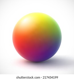 Colorful sphere on white background.