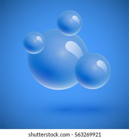 Colorful spheres floating, realistic vector illustration