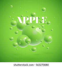 Colorful spheres floating, realistic vector illustration