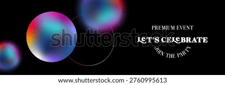 Colorful spheres with holographic effects create festive atmosphere for celebration