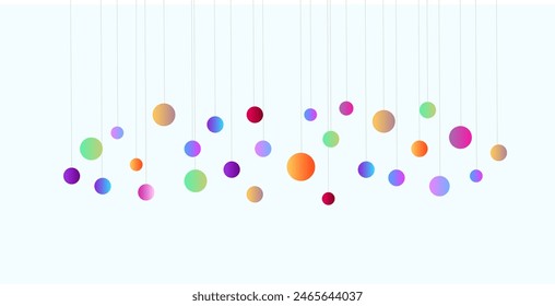 Colorful Spheres Mobile - Abstract Hanging Circles in Pastel Tones