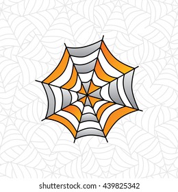 colorful spider web art theme vector art illustration
