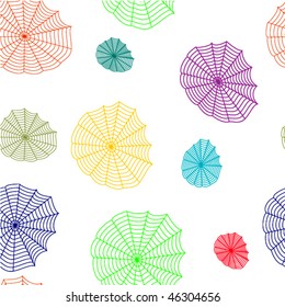 Colorful spiderweb. Seamless vector background