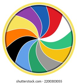 Colorful Spin Wheel Vortex Whirl Vector Illustration