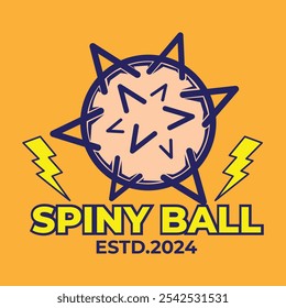 colorful spiny ball logo illustration vector design in simple style. suitable for logos, icons, posters, advertisements, banners, companies, t-shirt designs, stickers, websites.